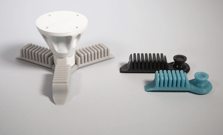 Example of 3D printed soft robotic grippers by Lynxter.