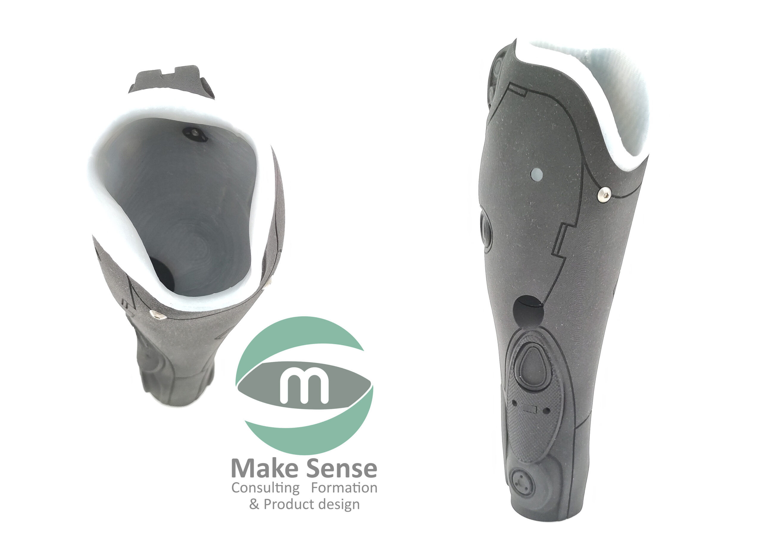 Mechatronic prosthesis by Make Sense and 3D printed socket