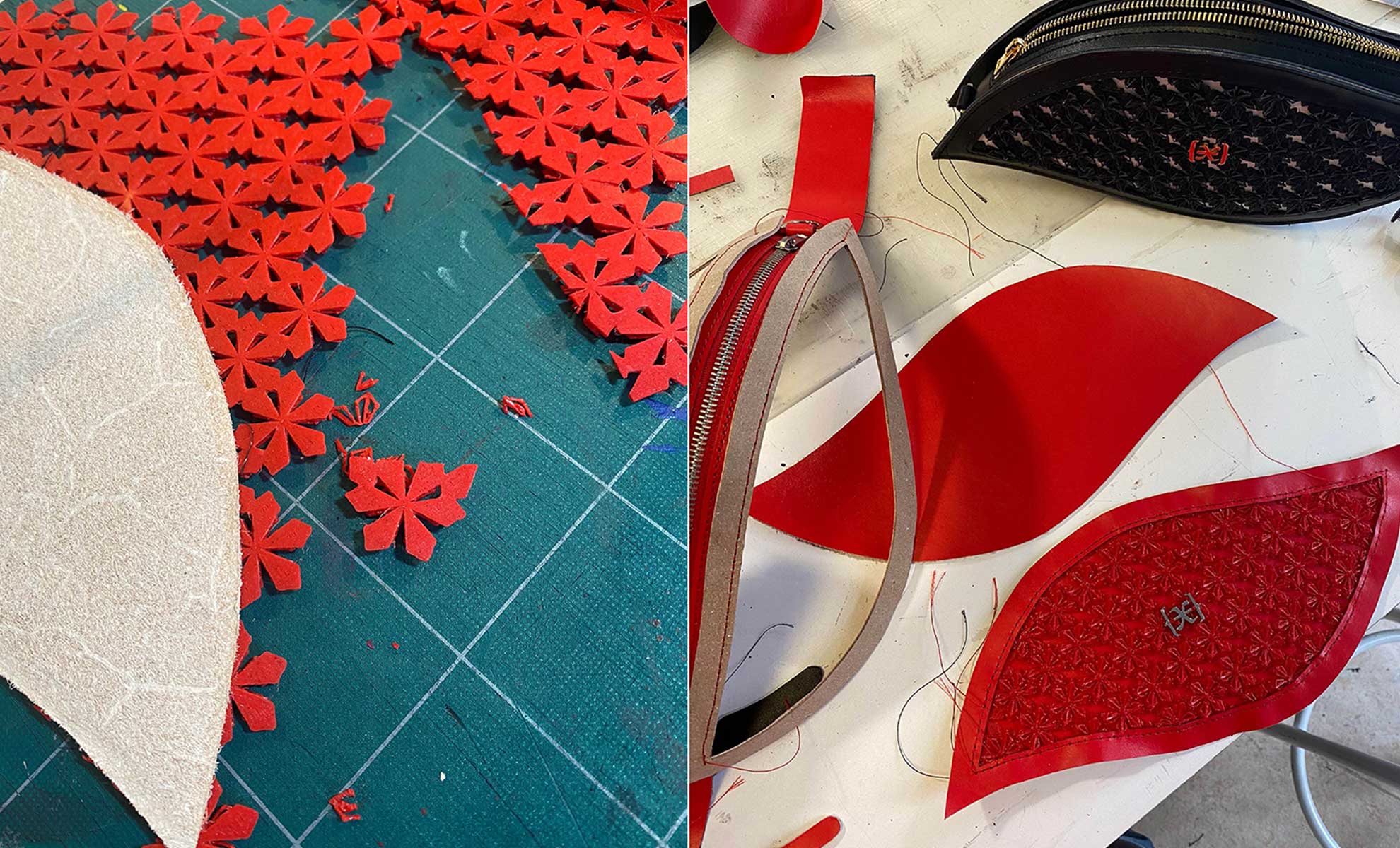 Making of the Galaxy bag in red
