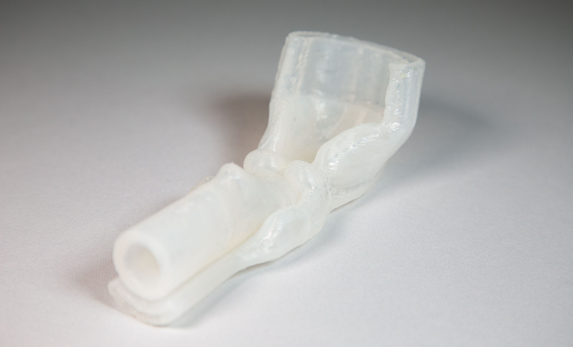 Pharyngolarynx printed by the S300X for Swall-E, with soluble support