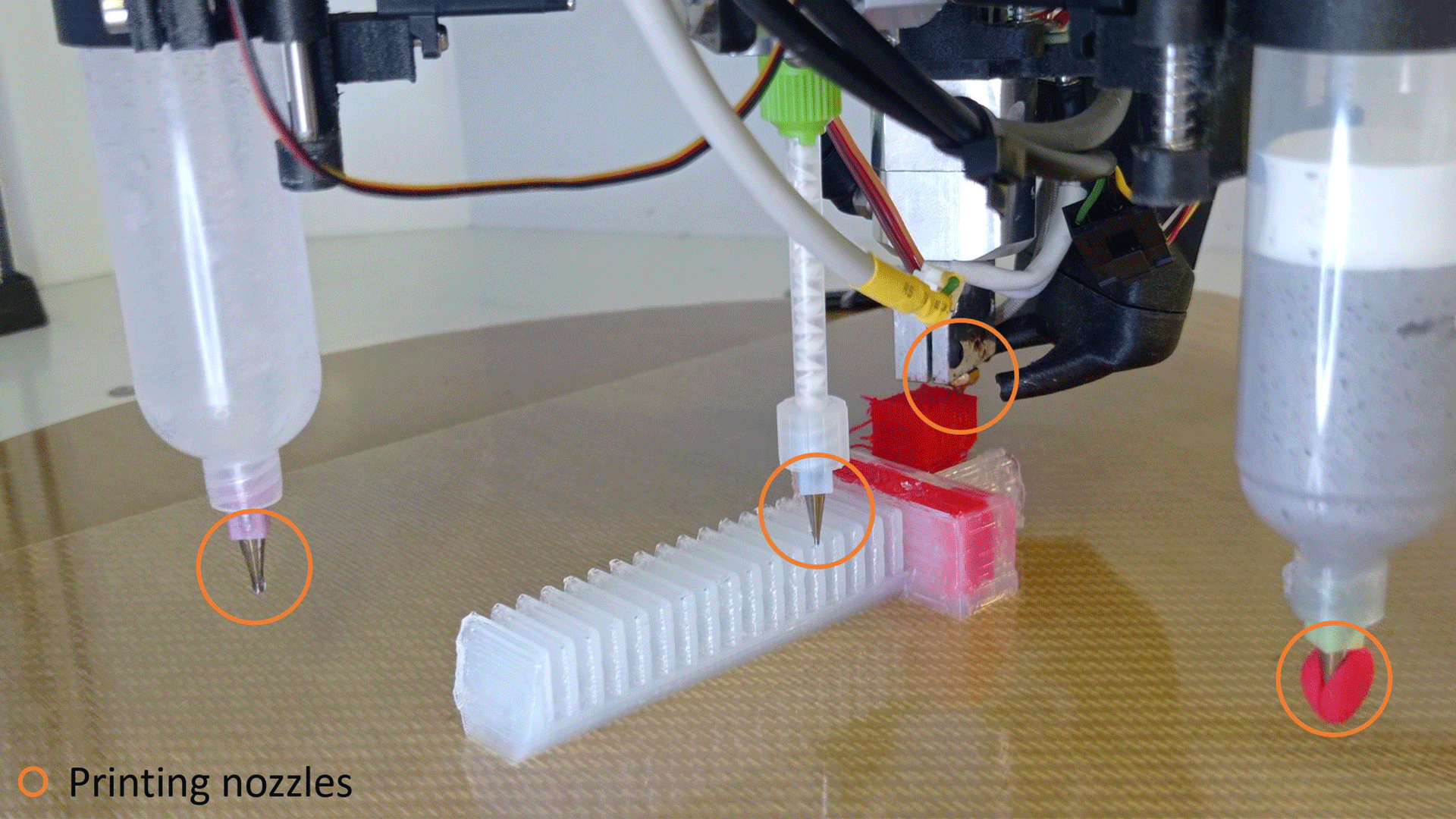 Impression multi-matériaux de robot souple avec tête d'outil personnalisée